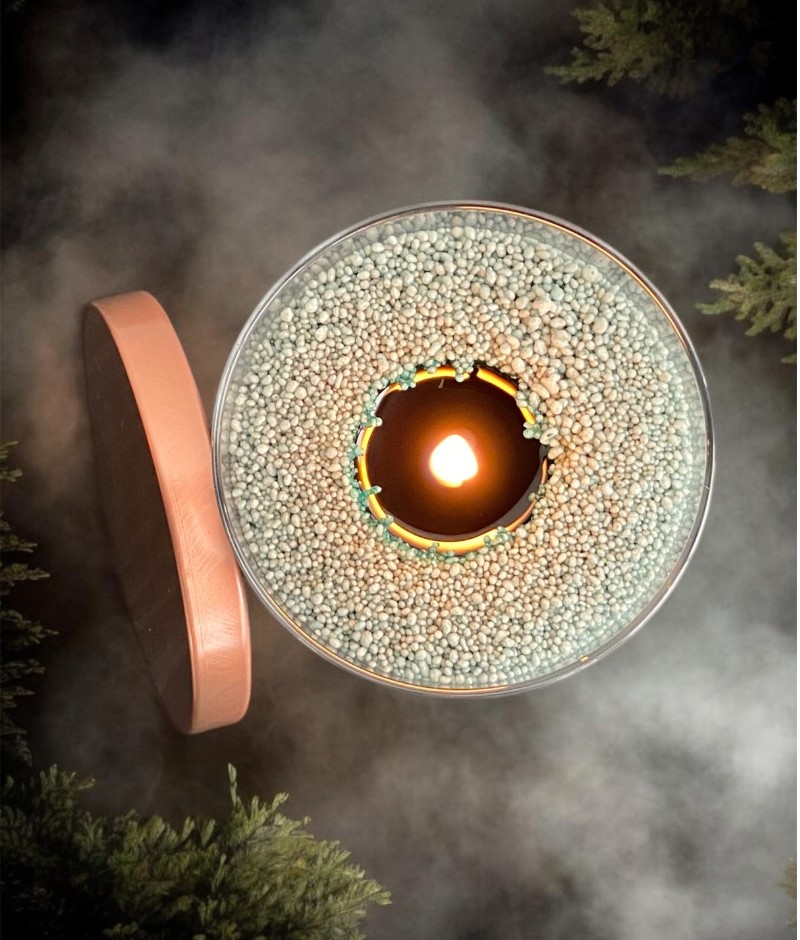 Unscented Powder Candle in Glass - Emerald 160g 2 Unscented Powder Candle in Glass - Emerald 160g